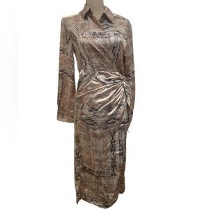 Anthropologie Women’s Shirt Wrap Print Midi Dress Forum New size S-M